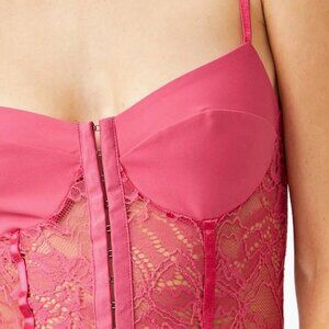 NWT Free People Intimately FP Lace Night Rhythm Thong Corset Bodysuit Large